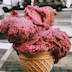 pink ice cream on an ice cream cone